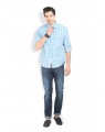 Sky blue checks shirt