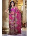 Pink heavy worked bridal saree