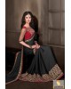 Black bridal saree with work
