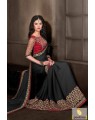 Black bridal saree with work