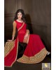 maroon saee with lace work