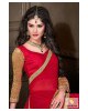 maroon saee with lace work