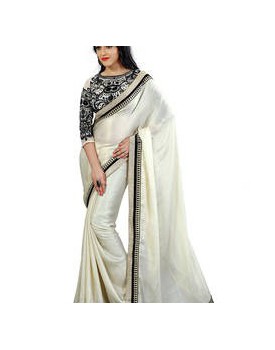 Black & white saree
