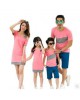 Pink-casual family dress