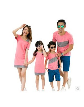 Pink-casual family dress