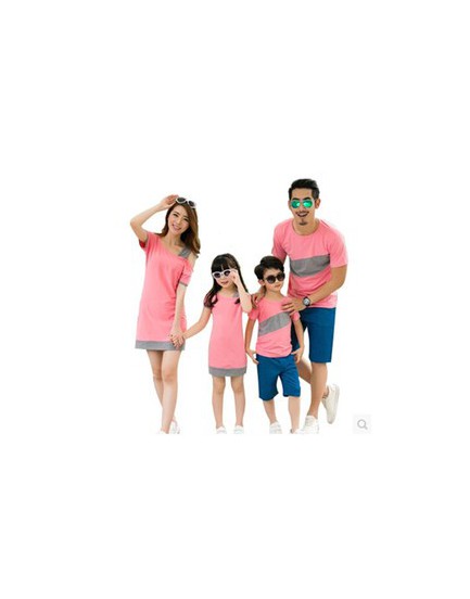 Pink-casual family dress