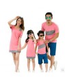Pink-casual family dress