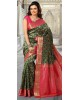 pink&green wedding saree