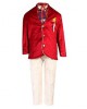Red-white party wear dress