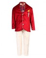 Red-white party wear dress