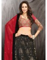 black and maroon bridal lehenga