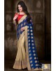 cobalt-blue-beige-designer-saree