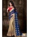 cobalt-blue-beige-designer-saree