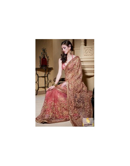 pink-beige-_embroidery-net-saree