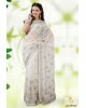 off-white-net saree
