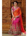 orange-dark-pink-_sarees-net saree