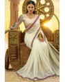 white designer saree