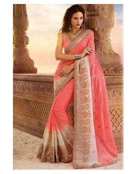 pink rose party wear saree