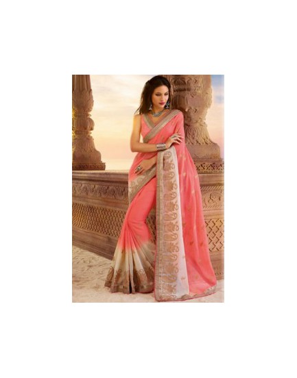 pink rose party wear saree