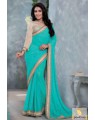 Blue saree-party wear