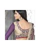 cream and violet party wear saree