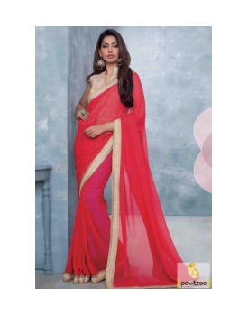 pink party wear saree 