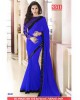 sky blue party wear saree with designer blouse