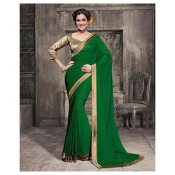 green casual saree