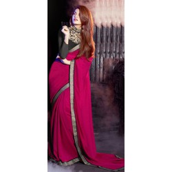 pink colour saree