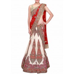 white and maroon designer lehenga