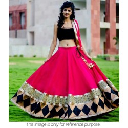 Pink and black lehenga