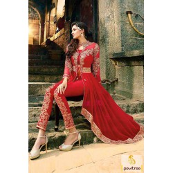 Maroon designer anarkali dress