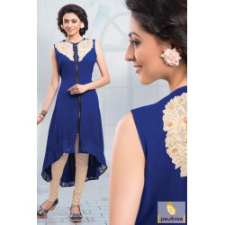 Blue embroidery kurti