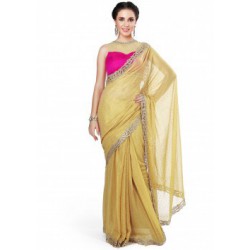 Gold foil saree adorn in kundan