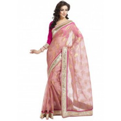   backClick to Zoom  Tissue Saree With Golden Zari