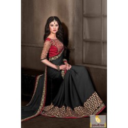 Black bridal saree with work