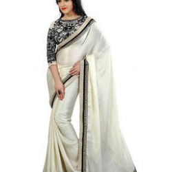 Black & white saree