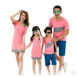 Pink-casual family dress