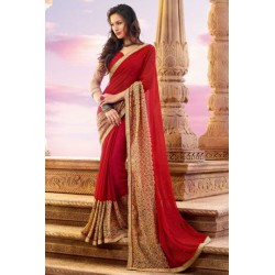 Red saree-party wear