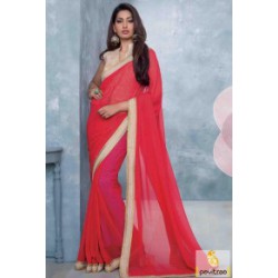 pink party wear saree 