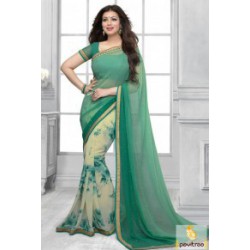 green casual saree